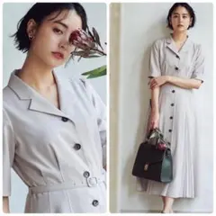 アプワイザーリッシェ　マチプリーツ切替ワンピース