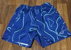 A7 青い抽象パターン トレーニングショーツ XL