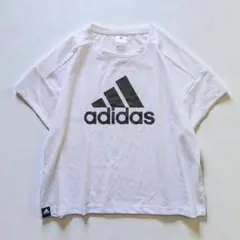 美品【adidas】ビッグロゴ Climalite 半袖Tシャツ スポーツ 運動