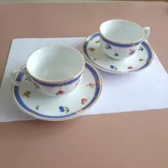 GIOVANNI VALENTINO ティ-カップ&ソ-サ- 2客 花柄 可愛い