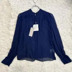 美品》マーガレットハウエル コットンリネンブラウス セーラーカラー