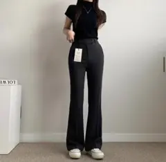 nugu フレアパンツ ブラック ショート M