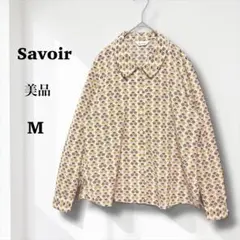 あやみん様　美品♡ Savoir 花柄　長袖ブラウス　M レトロ柄のサムネイル