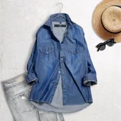 B&Y　ユナイテッドアローズ【洗える】デニムシャツ　ワイヤー入り　着回しアイテムのサムネイル