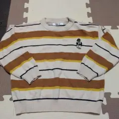 CAMPURE ボーダーニット クマ刺繍 4Y