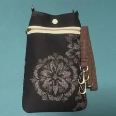 訳ありハンドメイド 和柄スマホショルダーバッグ サコッシュ ポシェット 散歩にも