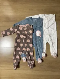 Carter's 足付きカバーオール フリース 9m 2wayジッパー 3着