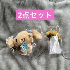 モカ　水色クローバーシリーズ　マスコットブローチ　マスコットチャーム　2点