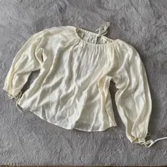 【新品タグ付】H&M エイチアンドエム リボン使い ブラウス XL アイボリー