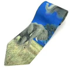 USA製 ラルフマーリン ネクタイ エレファント ゾウ アニマル 動物 古着