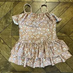 花柄フリルワンピース水着100㎝