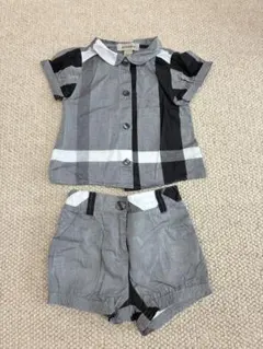 BURBERRY チェック柄 シャツ・ショートパンツセット 9M/71cm