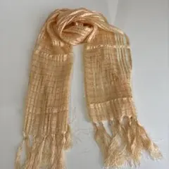 クリーム色 ストライプ模様 ストール