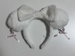 ディズニー　ホワイト　リボン　カチューシャ