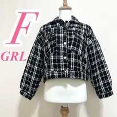 GRL チェック柄ジャケット Fサイズ ブラック ホワイト　カジュアルコーデ
