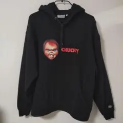 CHUCKY プリント ブラック パーカー M DISCUS ATHLETIC