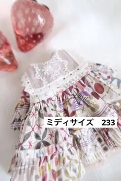 ミディサイズ　233＊リバティ襟付きワンピース＊　ブライスアウトフィット