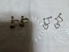 ♡ハートの形！ゴールド シルバー イヤリングセット