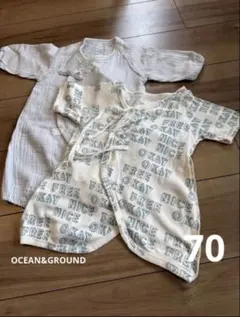 OCEAN&GROUND ロンパース 70サイズ 2点セットのサムネイル