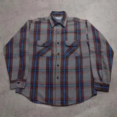 80s FIVE BROTHER フランネルチェックシャツ USA製 Lのサムネイル