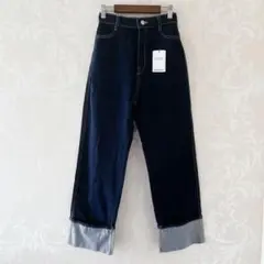 ♡新品タグ付き♡moment+ ダークブルー デニムパンツ Sサイズ