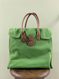 〓RALPH LAUREN〓 GREEN Canvas Ricky Toteのサムネイル
