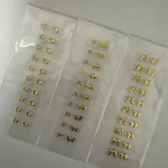 #178 耳ツボ 耳ツボシール　耳ツボジュエリー　リボン　銀粒　60粒