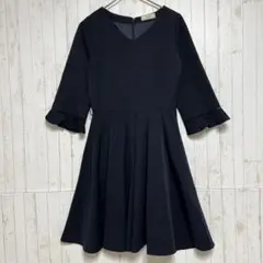 Noela ノエラ Aラインワンピース マキシ丈 ネイビー　シンプル　七分袖　M