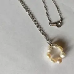 淡水パールフラワーネックレス