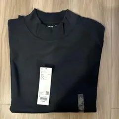 ユニクロU モックネックTシャツ ネイビー L