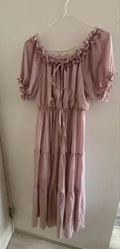 レディース ピンク ワンピース マキシドレス