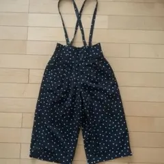 ドット柄 サスペンダー付きパンツ