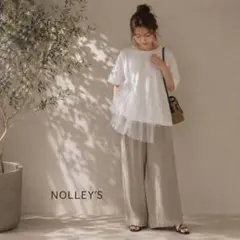 美品NOLLEY'Sノーリーズ上品フェミニン春夏アシメチュールトップス♪のサムネイル