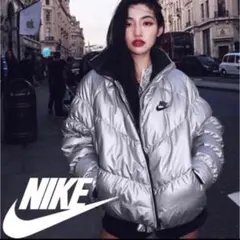 【美品】SサイズNIKE メタリック シルバー ダウン ジャケット