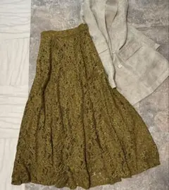 美品Ameri VINTAGEMEDIADORABLEFLARE SKIRT秋色