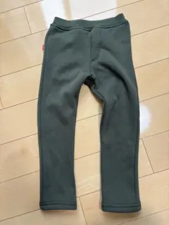 ダークグリーン フリース裏地付き長ズボン(100)