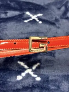 グッチ GG レザー ベルト ゴールド 金具 バックル ネイビー ヒステリア GUCCI - グッチ GG レザー ベルト ゴールド 金具 バックル ネイビー