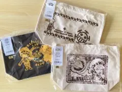 【限定】ONE PIECE ミニトートバッグ　3点まとめ売り　ルフィ　ロー　ベポ