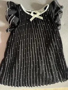 H&M 黒ドット柄プリーツワンピース 2-3歳