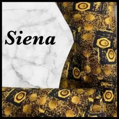 Siena シエナ ネクタイ シルク ゴールド＆ブラック総柄 幾何学模様のサムネイル