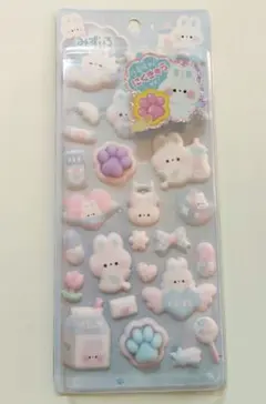 【正規品】クーリア　にくきゅうシール　水色うさぎ