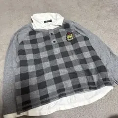 COMME CA ISM チェック柄長袖カットソー 120A