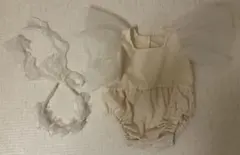 チュール　スリーブ　ロンパース　ハーフ　バースデー　セット　80cm スリコ