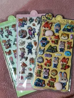 ズートピア 立体ステッカー 3シートセット