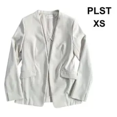 【洗える】 PLST プラステ ノーカラージャケット　グレージュXS