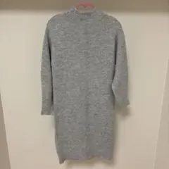 GU グレー ニットワンピース ハイネック 長袖