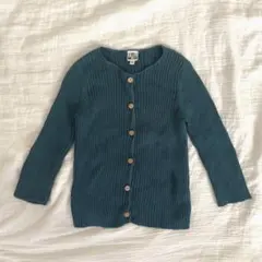 BONTON リブニットカーディガン 4T 100〜110センチ ターコイズ