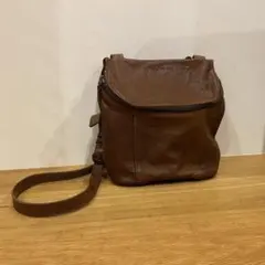 genten ゲンテン レザー ショルダーバッグ 本革 ブラウンのサムネイル