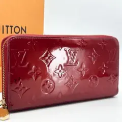 ルイヴィトン ジッピーウォレット ヴェルニ モノグラム レッド ラウンド 長財布