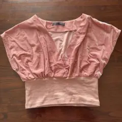PINKY ベルベット Vネック 半袖トップス　ピンク　as know asのサムネイル